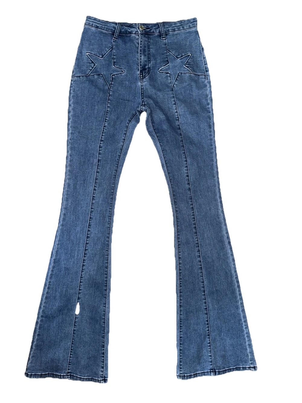 NWT Saints and Hearts Flare Jeans Womens Size Medium Blue Star Jeans Bell Bottom
